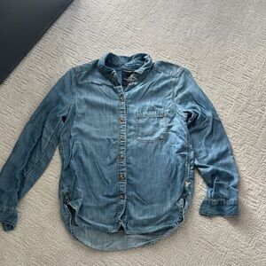 American Eagle Outfitters Casual Blue Button Down Shirt